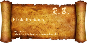 Rick Barbara névjegykártya